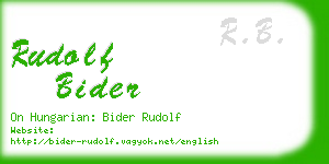 rudolf bider business card